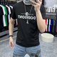 Airmiuu品牌欧洲站夏季新款时尚字母男士t恤短袖鲨鱼修身圆领半袖 [档]829#银字母鲨鱼短袖白色(礼盒包装) M