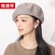 Hengyuanxiang beret women's autumn and winter new Japanese paper wool retro octagonal hat versatile fashion temperament painter hat camel one size