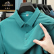 
Classic car ice silk short-sleeved T-shirt for men 2025 summer new business casual lapel comfortable thin breathable polo shirt for men 12358 military green M