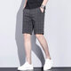 
Summer thin shorts men's casual suit pants plaid striped five-point pants Korean style trendy slim straight trousers 629-653 Dark gray 2XL