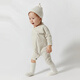 Enhennbaby baby slanted jumpsuit 2026 spring new baby pure cotton sweater newborn crawling suit floral gray 80cm
