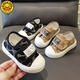 G.duck2023 Velcro Spring and Autumn Children's Canvas Shoes Boys and Girls Casual 1-7 Years Old Baby Shoes Sports Shoes A229 Brown 23 / Inner Length 15cm