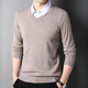 XJSGS international luxury brand high-end 100 pure wool sweater men's autumn and winter V-neck thickened sweater knitted bottoming shirt for men high-end black counter same style winter style XL 180 suitable for 140-160Jin Jin equals 0.5 kg