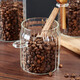 LeCali glass coffee powder sealed jar coffee bean storage jar portable food grade tea storage storage jar with spoon jar high borosilicate glass 800ml-with wooden spoon