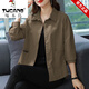 Woodpecker Brand Women's Casual Shirt Veste courte 2025 Spring and Automne New Loose and Slim Temperament Veste de cardigan polyvalent Khaki NRJ3EE334-E # 9882 XL Recommandé 110-125Jin [Jin est égal à 0,5 kg]