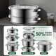 
BSITN stainless steel steamer three-layer 28cm household steaming bun pot thick steamer induction cooker gas stove general 1429
