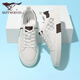 Seven Wolf Men's Shoes Summer Casual Board Shoes Мужские дышащие белые туфли для шнурки без скольжения классические ботинки Soft Sole Sole White 9855 38