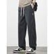 LEE KIDS new mulberry silk casual pants men's spring and summer straight trousers Lycel's cool and breathable high street trendy men's wide-leg pants 9901 black S (80Jin[Jin equals 0.5 kg])
