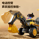 Feige children's electric excavator can sit on a person to dig soil, engineering vehicle for boys aged 1-3-6, baby remote control oversized toy car, all-electric, electric digging arm, push handle, music and lighting, free gift bag, birthday gift