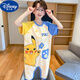 Disney (Disney) Ropa para niños, pijamas de una pieza para niños, algodón de algodón, saco de dormir anti-patada de manga corta de verano, niños grandes, niños grandes G-9928# Egg 170 14 Altura de tamaño 120-130cm50-60Jin [Jin equivale a 0.5 kg]