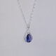 Fat Donglai purchases the same tanzanite pendant, retro style 925946 sterling silver drop-shaped necklace with blue zircon, single pendant