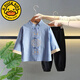 G.DuckKids Children's's Hanfu Boy Tang Vêtements Chinois Clothes Children's Clothing's Baby Un an Set Set Cotton Line Long Manche Long Spring and Automne Style Chine