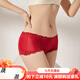 Sous-vêtements en soie Sihuang Mid-Waist pour les femmes 100% Mulberry Silk Knit Sexy Lace Boxer Shorts mince grande taille noire foncée 3884 L