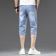 
Lilang Tiansi denim shorts men's summer wear 2025 new men's seven-and-a-half-part five-point ice silk thin breeches 753 ice silk blue [ice silk] 28