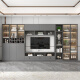 Yilangde JiangyUyuyuan Gabinete de televisión Gabinete de pared Gabinete integrado de almacenamiento de madera sólida Customización del gabinete de almacenamiento [Jianyuyuan] 14380*210*35cm