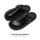 DIFANPU International Luxury Brand Herrenschuhe High-End-Männer für Außenbekleidung mit mattem leichten Luxus-handgefertigten Zehenzehen halbgebundener Birken Slipper Black [Brand Gift Box] 41