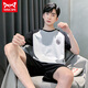 Catman Miiow Color Color Cotton PyRon Pyjama Men's Men's Men's Summer Short Shorts Labotes Labor Summer peut être porté en dehors de l'été 9928 # XL [suggéré 120-140Jin [Jin est égal à 0,5 kg]]]