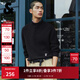 JACK&JONES Yiqiyingyun Men's 25th Winter New Half Turtle Collar Bottoming Knitted Sweater Pullover Men's Machine Washable E43 Black M 175