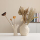 Mudingding modern minimalist style plain-burnt frosted white ceramic art vase Nordic flower ornaments high-end gift