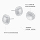 Chao Acer Bo Ya Fangyuan platinum earrings for women PT950 earrings brushed geometry as a gift for your girlfriend, priced at 290 yuan, 2.2g, one pair (free silicone ear plugs)