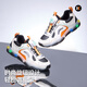 
Carter Rabbit Children's Shoes Children's Sports Shoes Boys 2025 Autumn New Product Flash Light Shoes Anti-Slip, Wear-Resistant and Breathable Running Shoes White and Black Orange 28 Inner length is about 18.0cm foot length is about 17.1-17.7