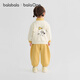 Trajes para niños de Balabala para niños y niñas mangas largas Set de dos piezas de primavera y otoño 2025 NUEVA LOPELA DE BEBÉ SUKIRD Moda de moda blanca y amarilla 30437 -208425104202 90