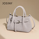 ZhuoSini Boston Bag Casual Braided Temperature Tote Bag European and American Style Crossbody Bag Qixi Fashionable and Versatile Light Purple