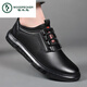 Woodpecker Herren 2025 Neue weiche Lederschuhe Geschäfte Casual Herren Lederschuhe mit einem Fuß Herrengeschäft Lederschuhe TY-882-Black 39