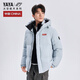 Yaya (YAYA) Sun Yingsha same style couple down jacket men and women short windproof and warm winter new Korean style loose bread jacket starry sky black L recommended 130-150 Jin Jin equals 0.5 kg
