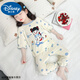 Disney baby girls pajamas new ice silk thin summer children's cartoon 7-quarter sleeve Nezha home clothes baby girl air conditioning clothes off white 110 Recommended 100-110cm2-3 years old cm