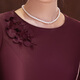 Paste Xi's mother-in-law mid-sleeve satin round neck mother's dress wedding banquet and family dinner dignified and elegant dress purple L