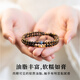 Lanshu (LANSHU) New Chinese Style Faye Wong's Same Style Wooden Bracelet for Women Stacked Multiple Circles of Peace Beads Emotional Stability Bracelet Buddha Beads Cultural Play Golden Lotus Bracelet Double Circle Gift Box