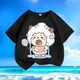 
Crying Lazy Sheep Summer New Printed Short Sleeve T-shirt for Men and Women Small and Medium Children's Short Sleeve T-shirts Pure Cotton Round Neck Casual Trend-SL Green-KX698 Lazy 150 [Suggested height 140-150 cm]