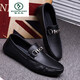 Specht Frühling und Sommer Neue Herren Beanie Schuhe Lazy Schuhe Low top treibende Lederschuhe weiche Oberfläche Weiche Sohle trendige Männer lässige Schuhe White 9230 44