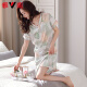 Yalu Little Red Libro Red Libro de seda Ice Seda para mujeres Summer Pajamas Summer Seda de manga corta Casa sexy Off-White 9926 M 160