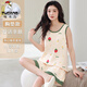 TUCANO; Woodpecker vest sleeveless pajama set for summer women's own chest pad integrated cotton home clothing suspender large size can be worn on the outside thin style FY9858 M (recommended 75-95Jin [Jin equals 0.5 kg])