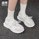 森馬（Senma）时尚潮流百搭休闲鞋软底透气舒适德训鞋女125200143 米灰色 36码