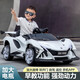 Children's electric car four-wheel car can sit on a person remote control car child baby toy rocking car elegant silver dual drive + leather seat + wheel light + 12V10 + drift