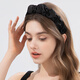 Jiaoxuefei Jiaoxuefei Luxurious high-end satin black crystal headband high cranial fold hair hole pressure headband hair accessories new style