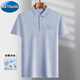 A21funb middle-aged men's lapel short-sleeved t-shirt daddy suit summer thin polo shirt middle-aged and elderly ice silk half-sleeved male elderly T ice silk-9923 blue real pocket M 48/165
