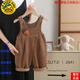 G.DUCKKIDS little yellow duck high-end baby overalls girls fashionable corduroy pants autumn and winter baby jumpsuits official flagship brown overalls official flagship 100 one size fits all