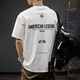 
Catman (MiiOW) short-sleeved T-shirt for men in summer thin loose versatile round neck top new men's high-end casual solid color clothes 1518 white XL