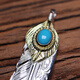 Floating Lotus Washumi Taro Tang Grass Feather Opal Stone Sterling Silver Tang Grass Feather Pendant Pendant Design Gold Turquoise