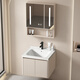 Dafify Petit appartement armoire de salle de bain en céramique Cerme de lavabo de salle de bain intégrée combinaison de salon de balcon pour lavabo à la crème à la crème à la crème F7020.