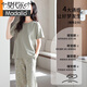 莫代尔睡衣女士夏季短袖七分裤薄款休闲可外穿冰丝家居服套装 13803奶油杏 M (160)：适合80-100斤穿着