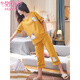 Modal Pyjamas für Frauen im Sommer kurzärmeligte Kumpelhosen reine Baumwolle losen niedlichen Cartoon All-Cotton-Sommer-Heimbekleidungsanzug Frauen Emerald Green 679 Cropped Hosen M Frauen-(80 ~ 95 Jin [Jin gleich 0,5 kg]))