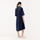 LESS [Xun Series] kimono dress for women with loose short-sleeved V-neck denim skirt 2O4G13820 993 denim deep blue XS