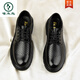 
Woodpecker men's leather sandals 2025 new breathable hollow casual business formal wear thick sole mesh with holes for men's summer black A15262 punched leather shoes 42