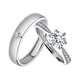 Pt950 platinum moissanite color diamond ring for female couple. A pair of rings for wedding, engagement and proposal. Light luxury gift. Star women's ring 50 points. Men's ring 10 points - light luxury model. The default live mouth can be adjusted in size.
