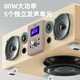 Patriot S116 Bluetooth audio echo wall TV speaker wireless home KTV theater karaoke audio set all-in-one machine with dual microphones jade white wood grain color